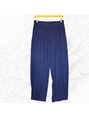 Eileen Fisher Navy Blue Hemp Lightweíght Relaxed Pants Size Extra Small